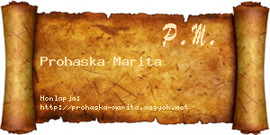 Prohaska Marita névjegykártya